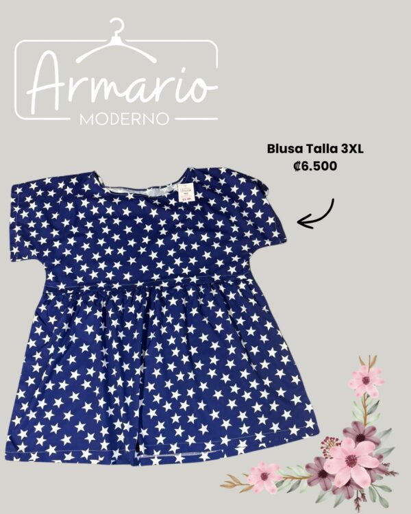 Blusa azul de estrellas