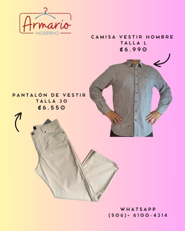 Camisa vestir manga larga y pantalón de vestir