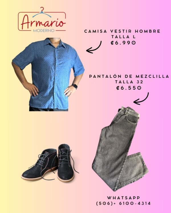 Camisa vestir y pantalón de mezclilla